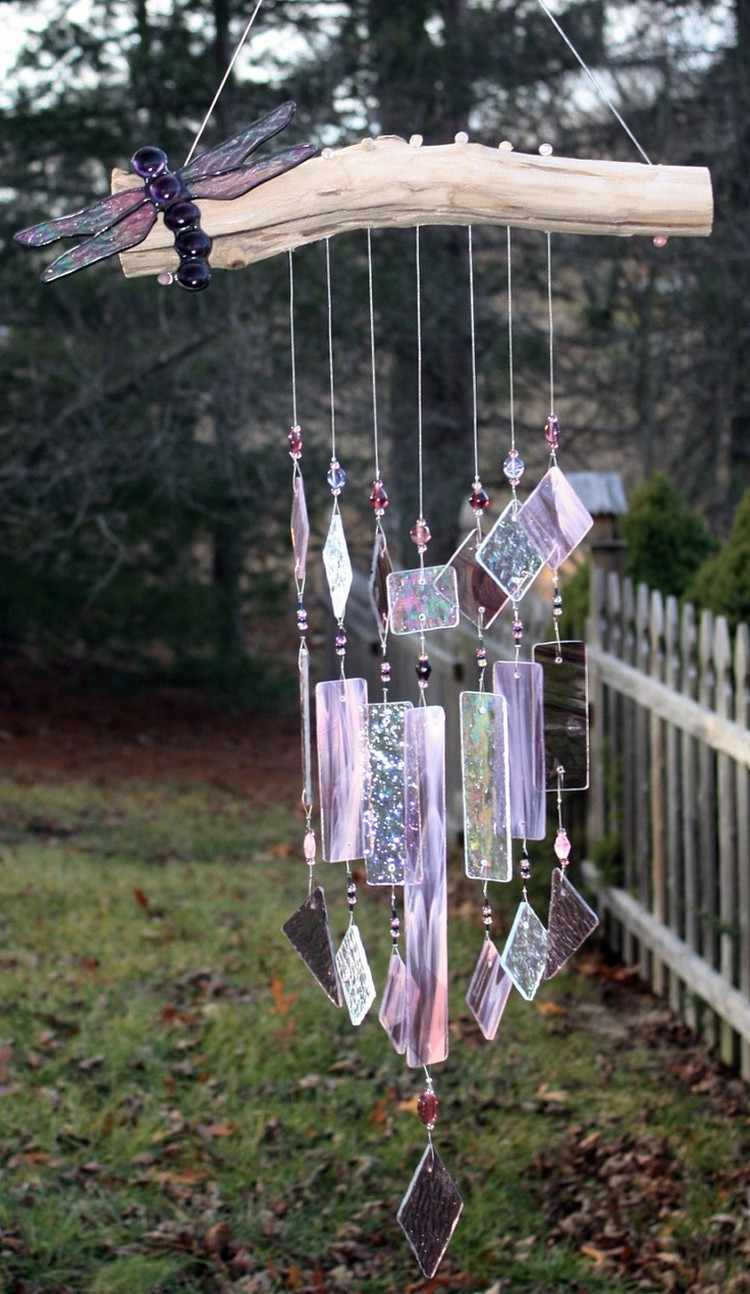 Gartenkunst aus Treibholz windspiel-glas-dekorationen