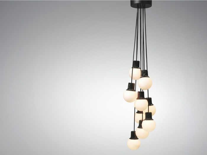 kugel design retro lampe schwarz pendelleuchte trend idee