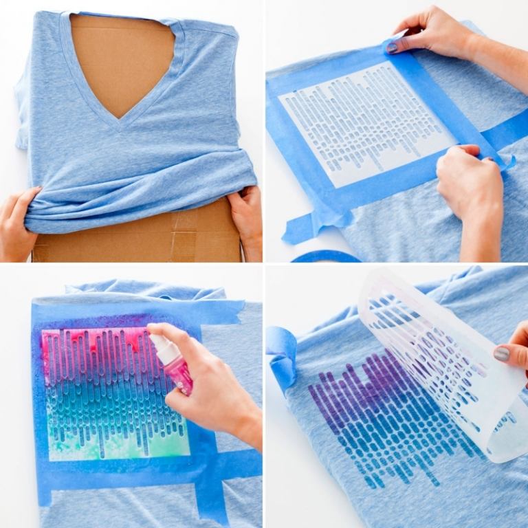 Fransen-Shirt-selber-machen-Print-lila-blau