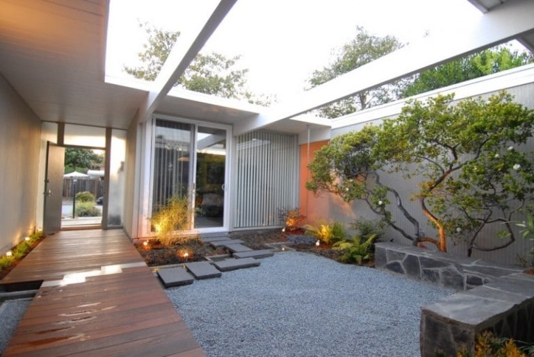 Gartengestaltung-Kies-anlegen-Ideen-japanischer-Stil