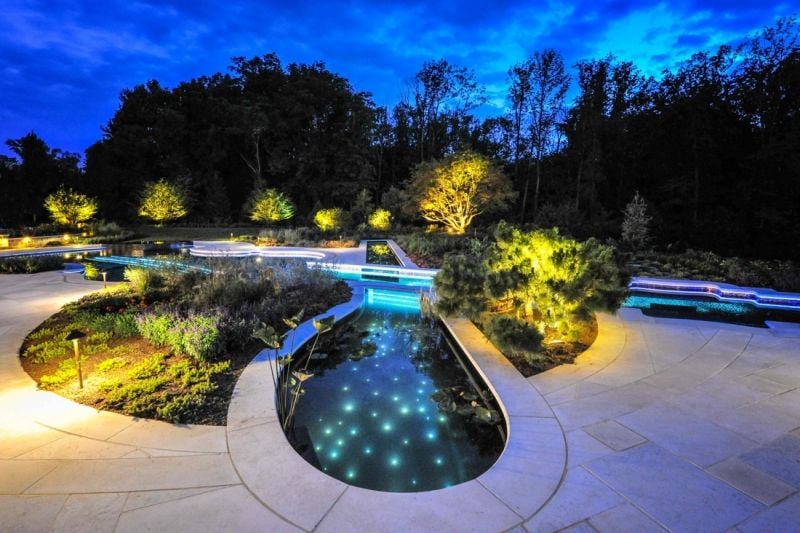 LED Gartenbeleuchtung-Pool-Garten-Ideen-Terrasse