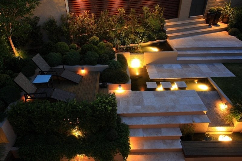 LED Gartenbeleuchtung Wasserspiele-Gartenteich-Terrasse