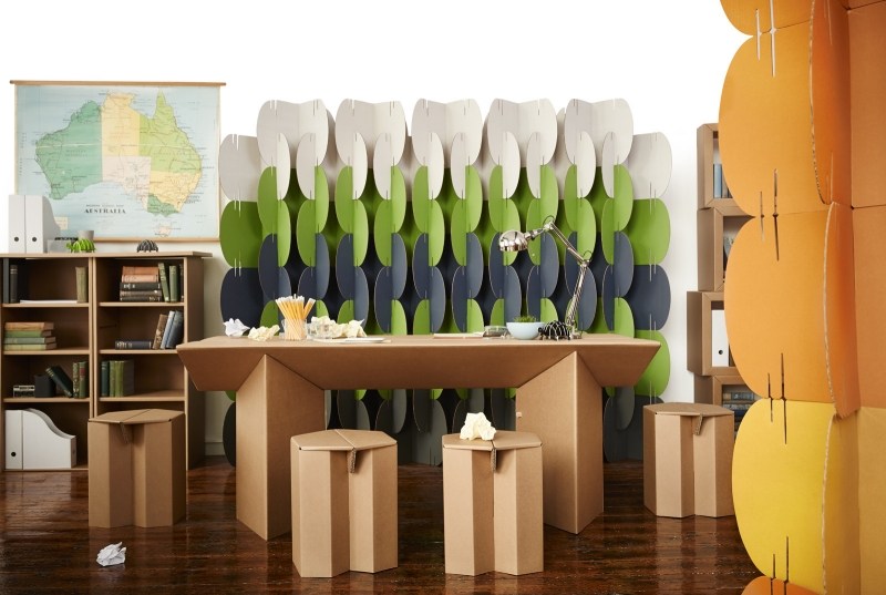 Möbel aus Pappe Essisch-Stuehle-Ideen