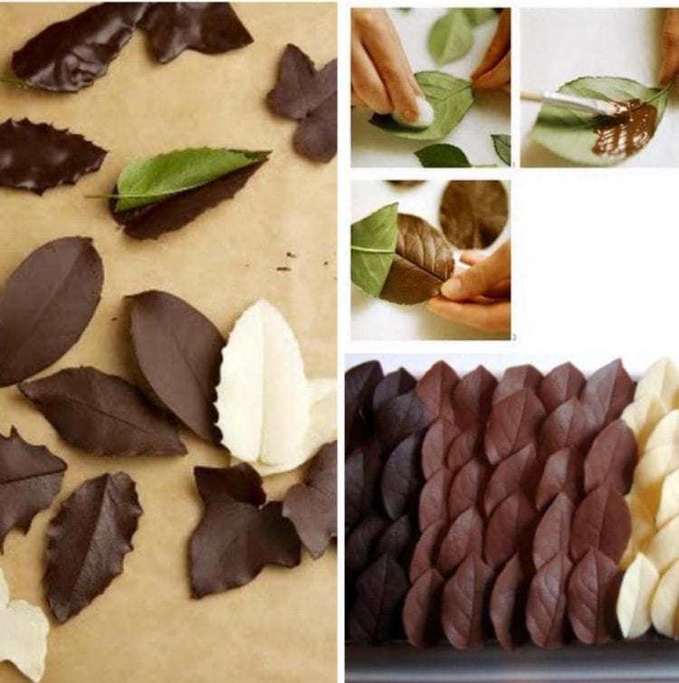 Pralinen-selber-machen-Schokolade-Laubblaetter