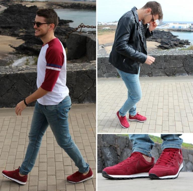 Sneakers-Trend-rote-Farbe-Jeans-nike