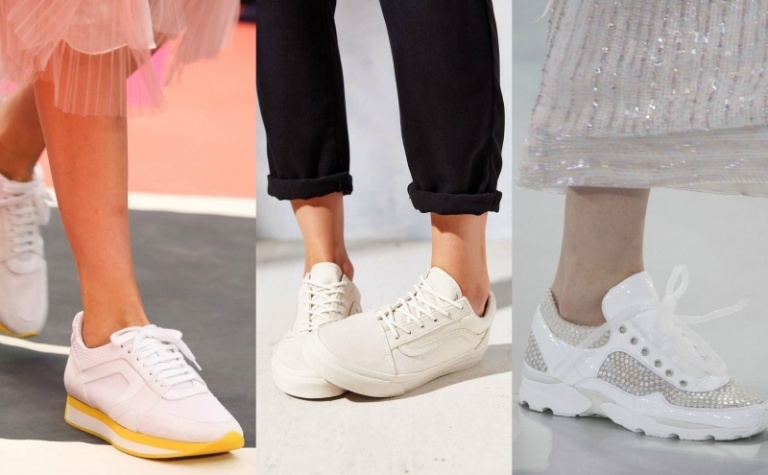 Sneakers-Trend-weiss-Glitzersteine-burberry-outfitters-chanel