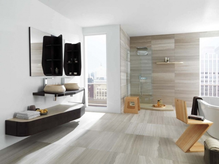 Travertin-Fliesen-Badezimmer-Ideen-modern-stilvoll