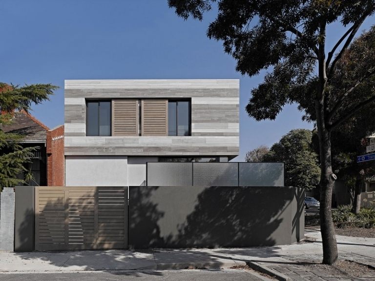 Travertin-Fliesen-Fassadenverkleidung-Haus-moderne-Architektur