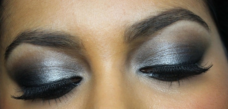 abend look-make-up-silber grau smokey eye sommerparty