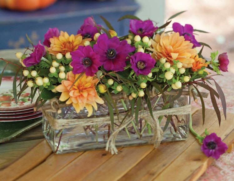 anemone purpur fruehling blume vase glas deko