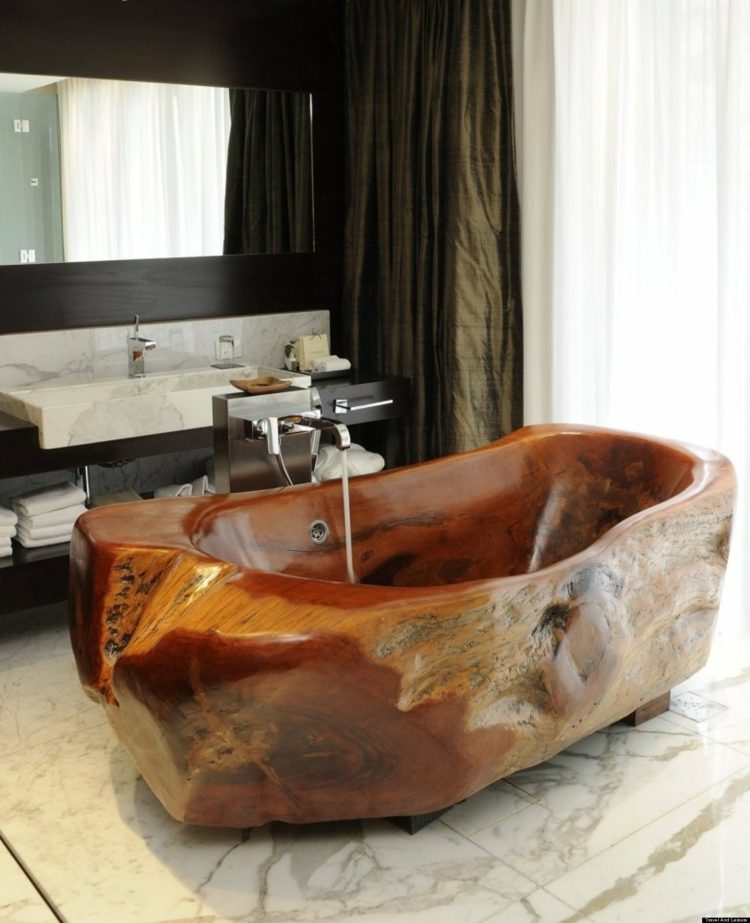 badewanne design stein idee natur material badezimmer