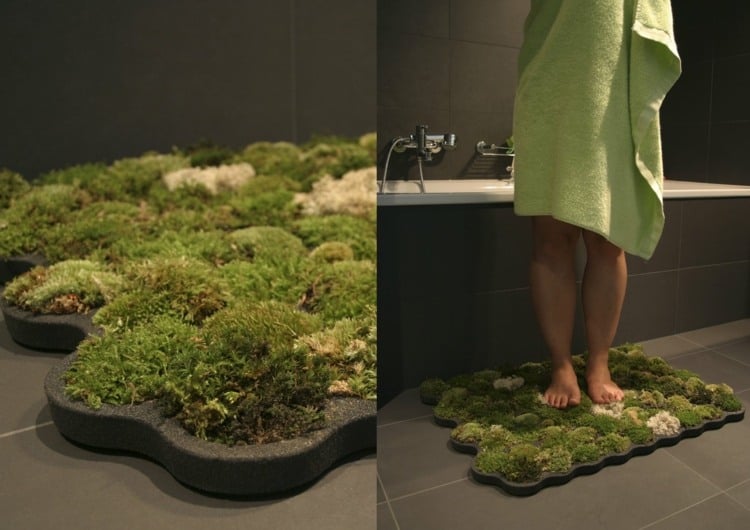 badezimmer einrichtung dekoration fussmatte design ideen moss