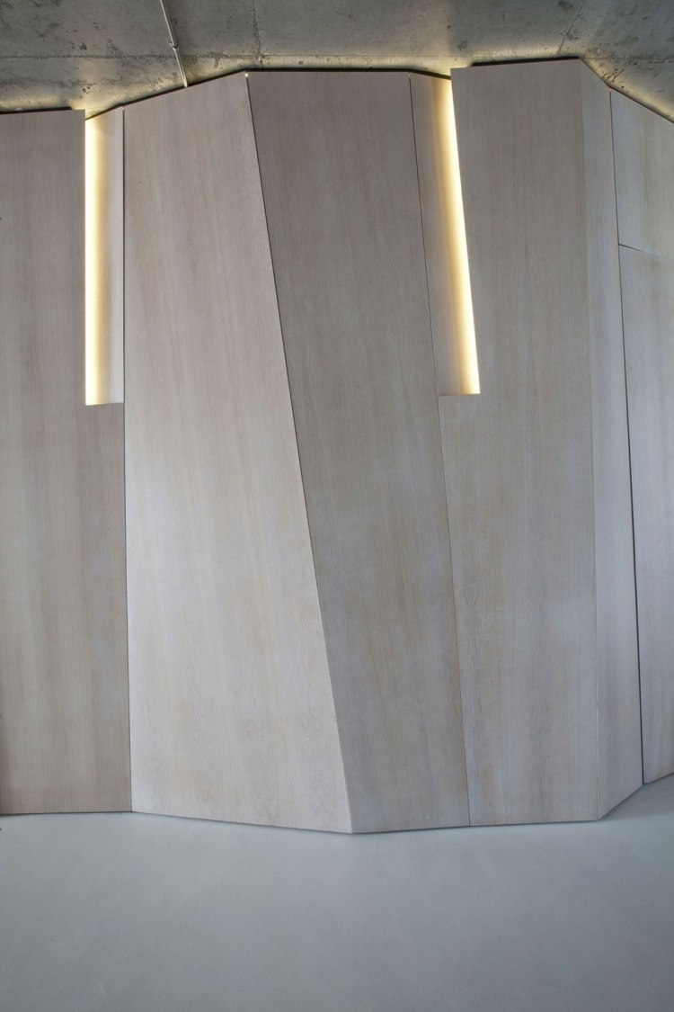 beleuchtung raum wandverkleidung holz japanischer stil beton