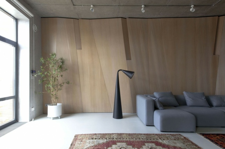 einrichtung modern stil japanisch bambus pflanze sofa teppich