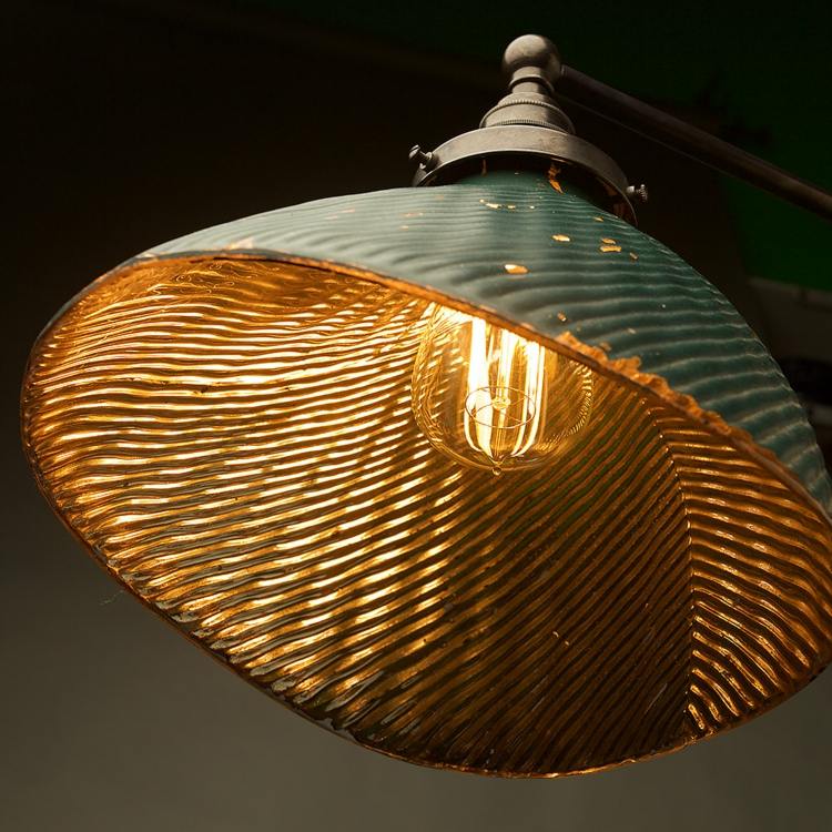 gruen lampenschirm edison glühbirne glas rustikal