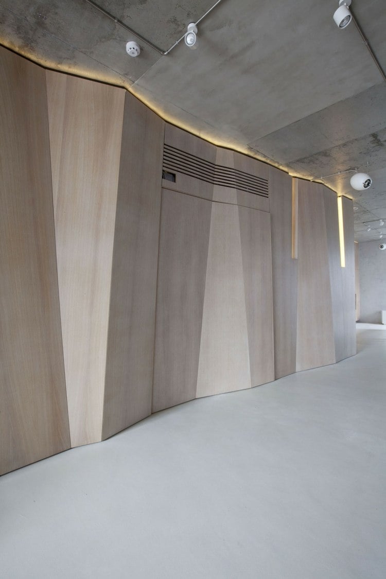 japanischer stil wandverkleidung holz modern beton
