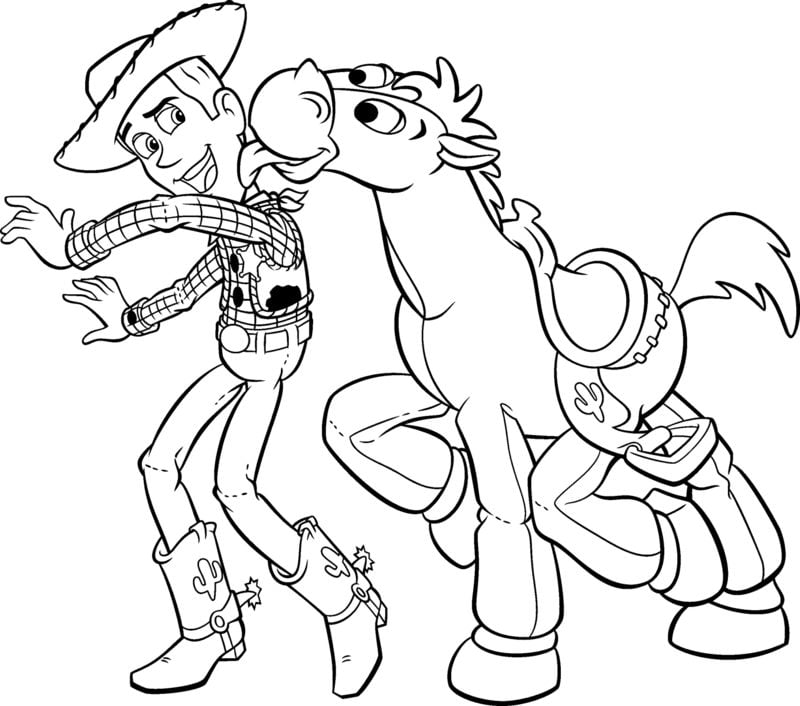 kinder malvorlagen tiere toy story pferd cowboy idee