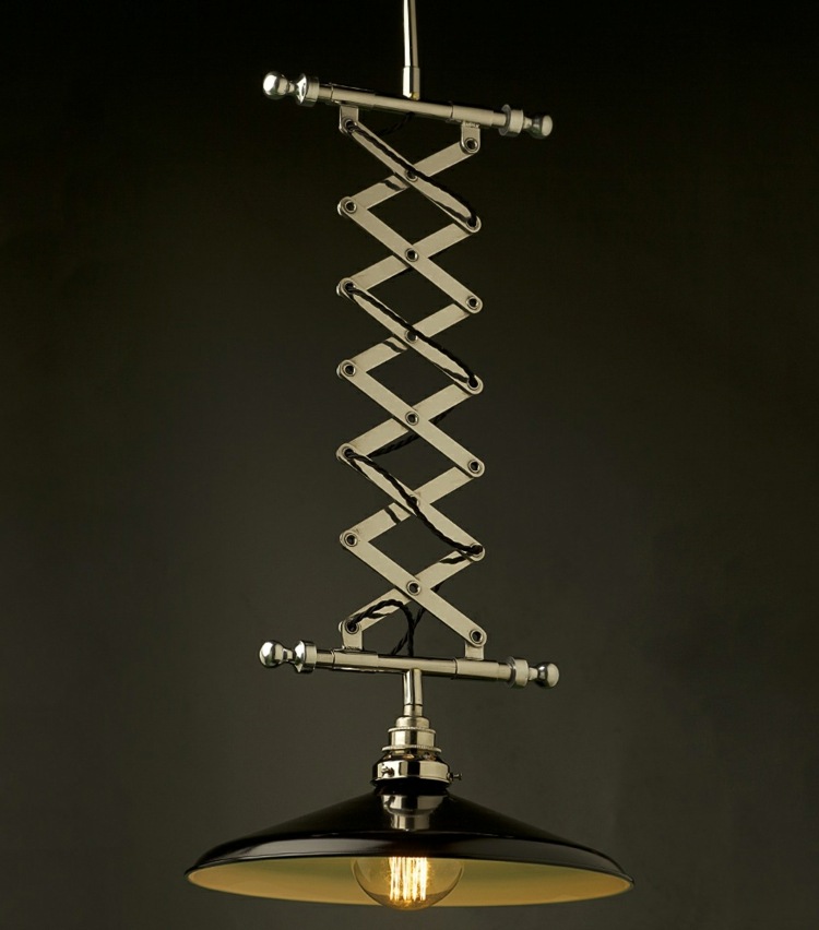 lampenschirm schwarz rustikal ausziehbare lampe edison