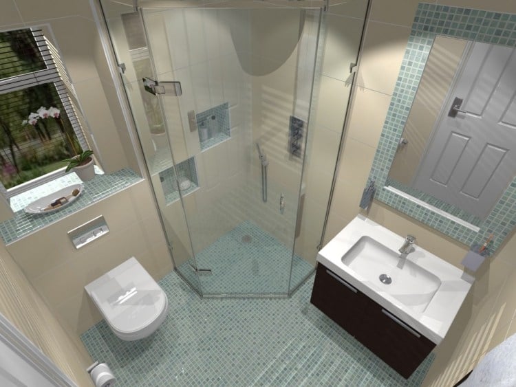 moderne-badezimmergestaltung-fliesen-klein-bad-schraeg-dusche-glas-hell
