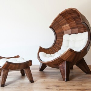 moebel design stuhl mit hocker beine solide segment