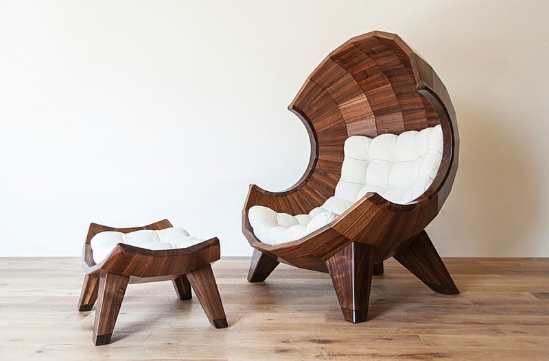 moebel design stuhl mit hocker beine solide segment