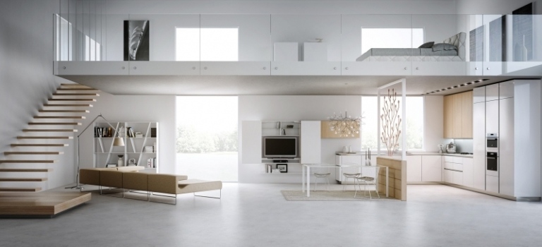 offene-wohnkueche-modern-gestalten-plannen-trenen-etagen-minimalistisch