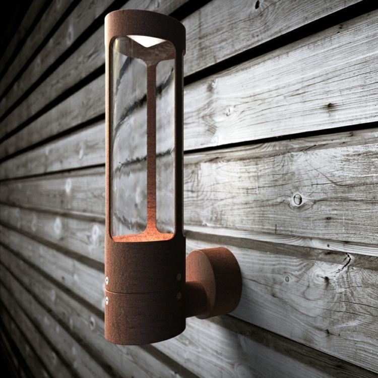 outdoor lampe design rost gartendeko wand
