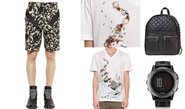 Outfits Sommer 2015 -hose-givenchy-tshirt-almcqeen-ruecksack-eastpack-uhr-garmin-
