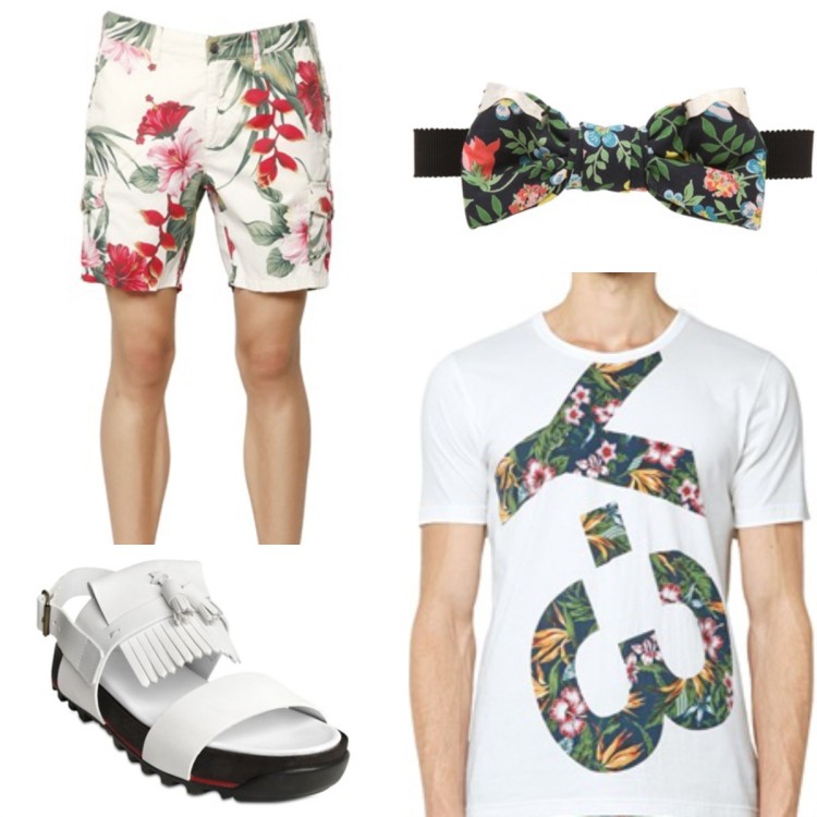Outfits Sommer 2015 -hose-hydrogen-sandalen-gerutti-fliege-christiancorrenti-tshirt-y-3