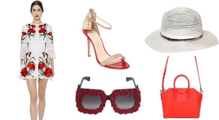 Outfits Sommer 2015 -kleid-brille-d&g-schuhe-camillaelphick-hut-armani-tasche-givenchy