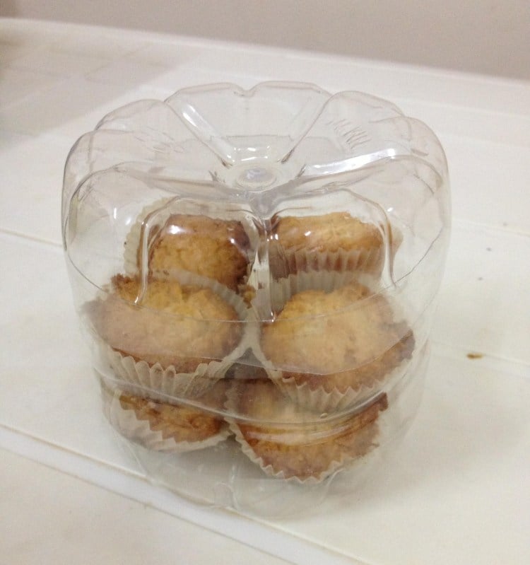 plastikflaschen-basteln-fruehstuecksbox-muffins-haus