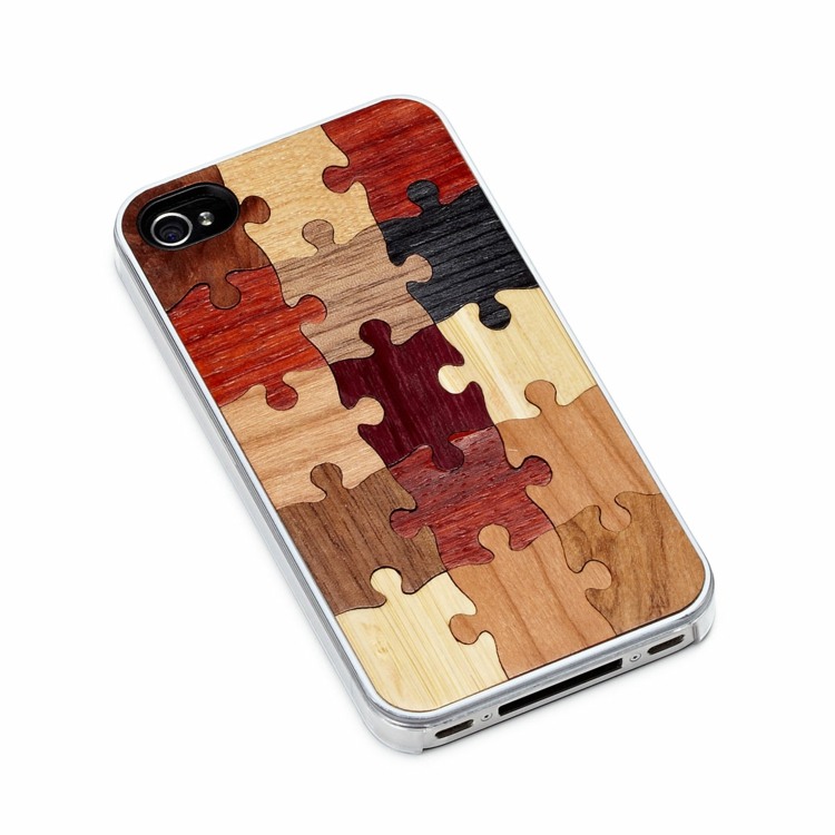 puzzle iphone hüllen idee holz farben teile