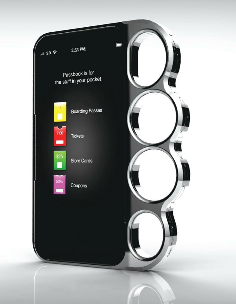 schlagring iphone hüllen design idee kreativ selbstverteidigung