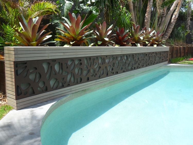 sichtschutzzaun-metall-schwimmbad-becken-pflanzen-palmen-wasser