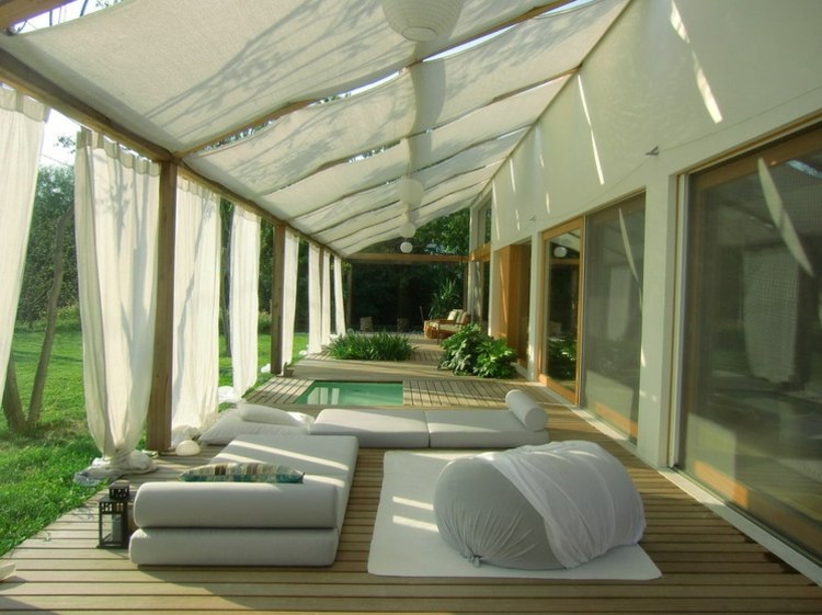 terrasse markise sommer entspannung idee plissee