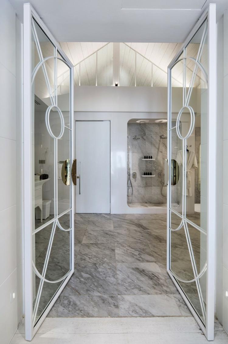 weiss badezimmer fliesen marmor stil ideen zur einrichtung
