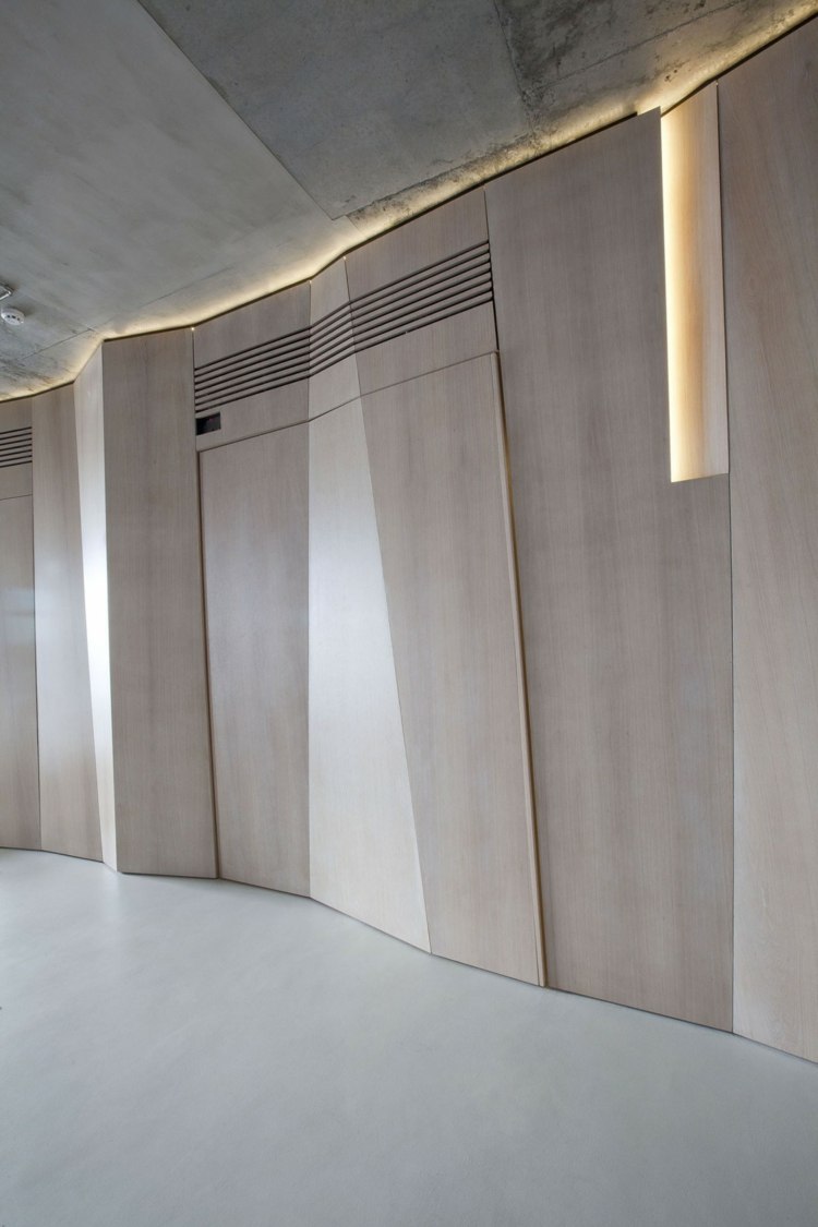wohnung decke design beton japanischer stil holz trennwand