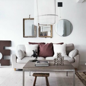 wohnzimmer haus design im shabby chic sofa stoff spiegel