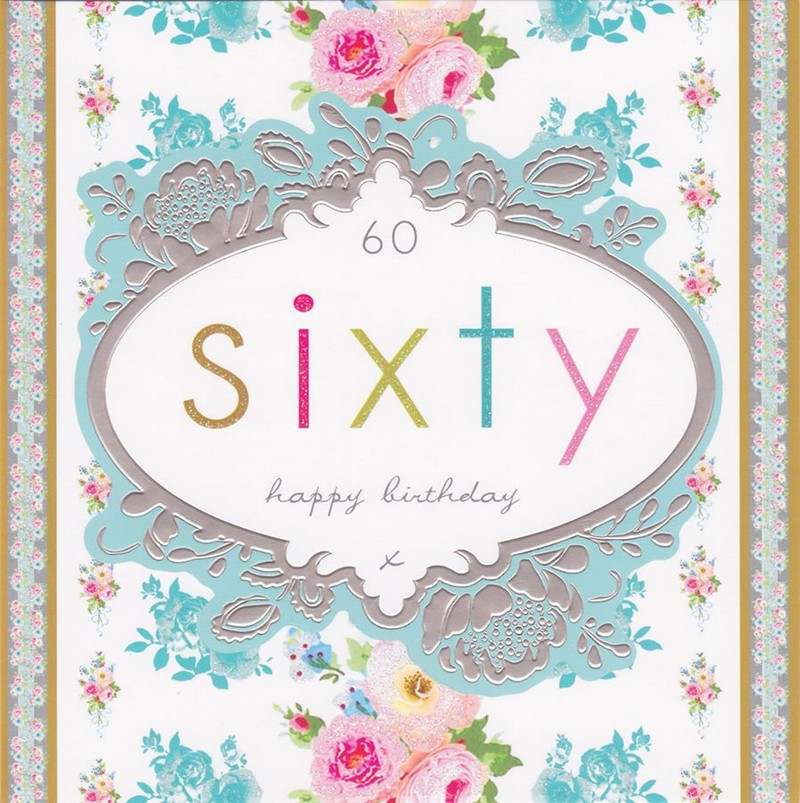 Einladungskarte-60-Geburtstag-Frau-suess-Blumenmuster