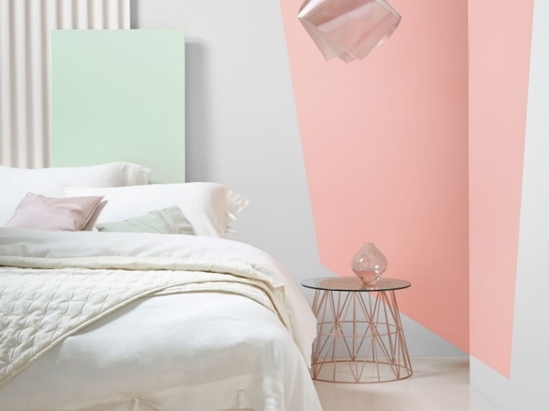 Farben für die Wand-Schlafzimmer-geometrische-Motive