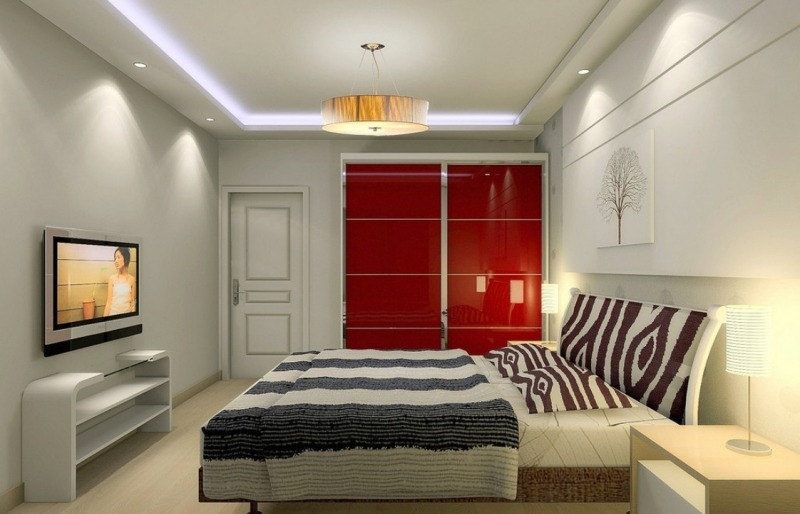 Schlafzimmer-Rot-Kleiderschrank-einrichten-modern