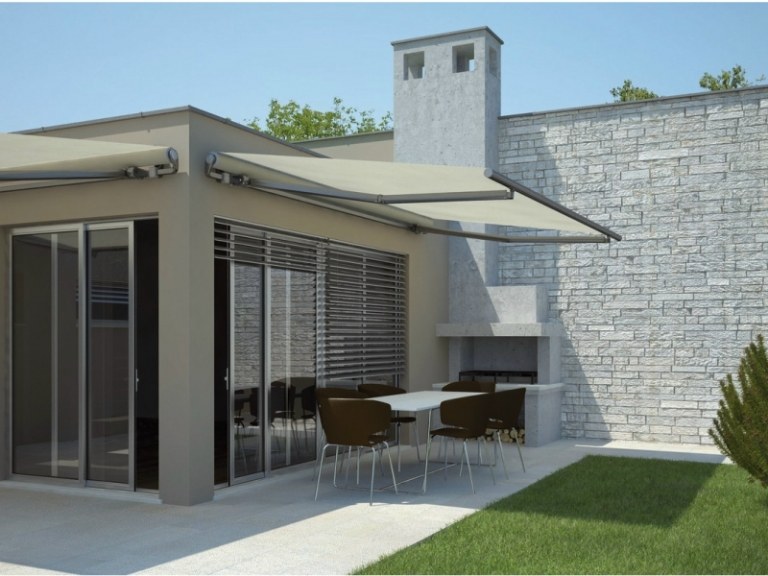 Sonnenschutz-Terrassenueberdachung-Markise-Haus-Sichtschutz