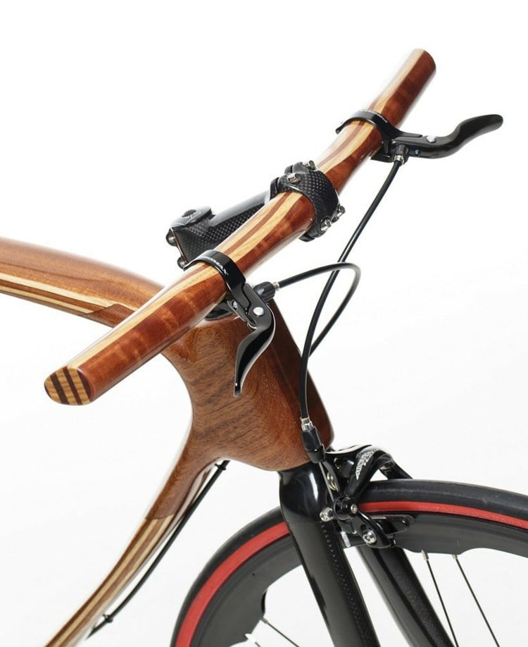 carbon fahrrad idee lenker design holz reifen bremse