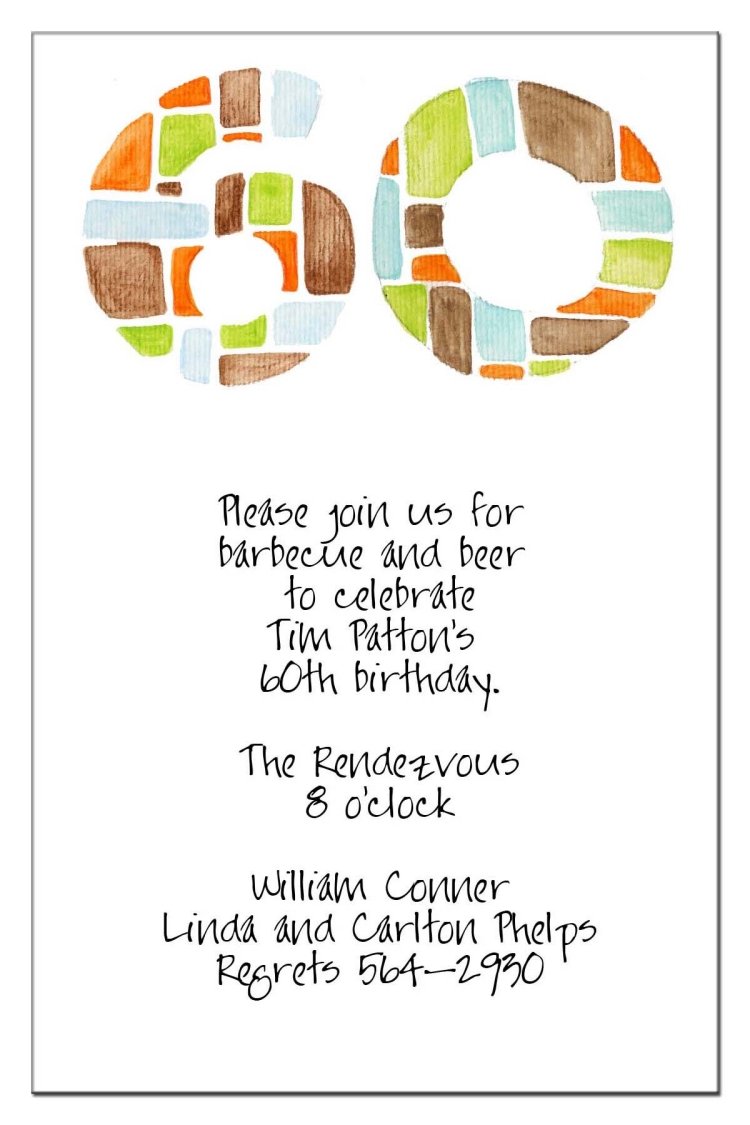Einladungskarte zum 60. Geburtstag -ideen-handgemacht-malen-hand-schreiben