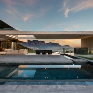 einrichtung im minimalistischen stil terrasse pool lounge ueberdachung