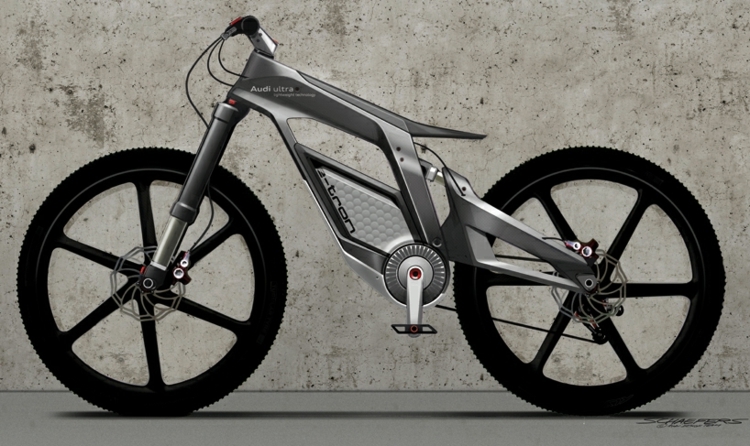 elektrofahrrad idee reifen 26 zoll grau metall audi design