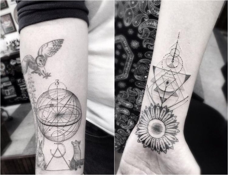 filigrane-tattoo-motive-arm-innenseite-feine-linien-punkte