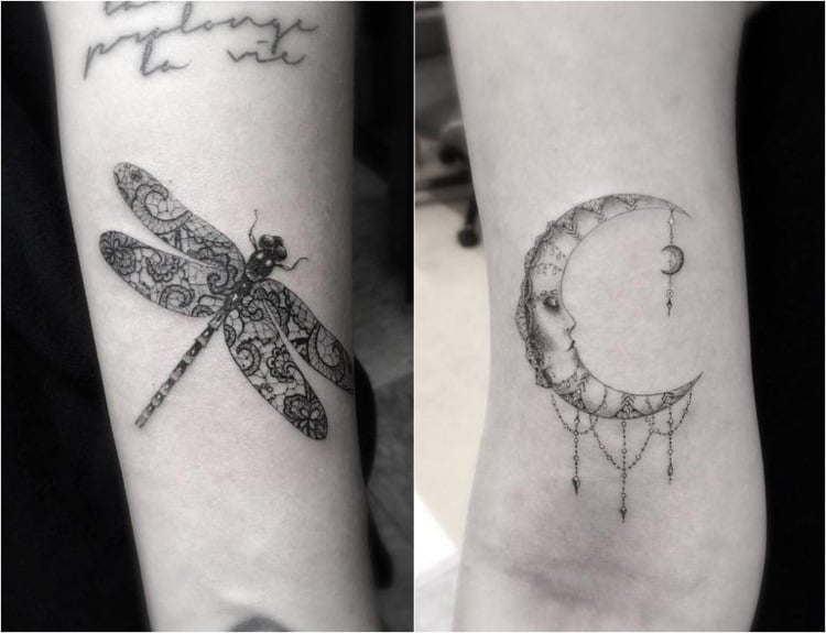 filigrane-tattoo-motive-arm-innenseite-libelle-mond
