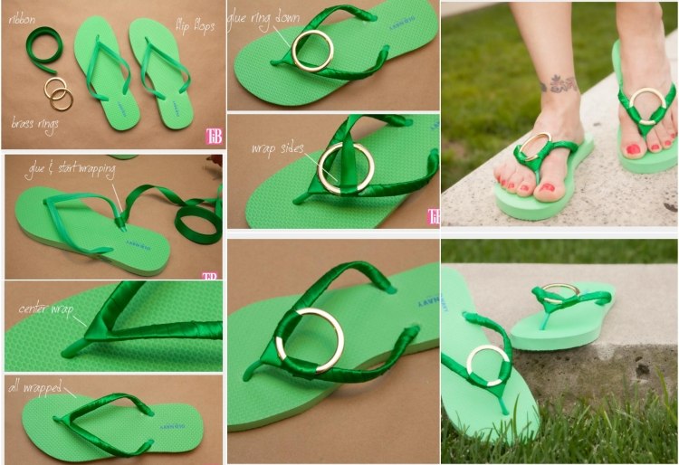 flip-flops-selber-verzieren-gruenes-band-messing-ring