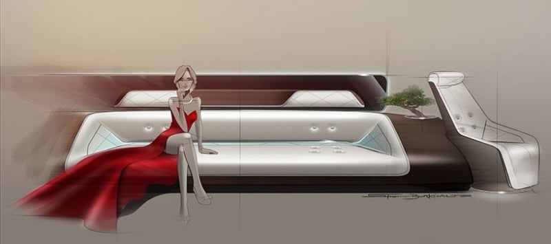 high-tech-design-mercedes-lufhansa-lounge-sitze-luxus-modern-skizze